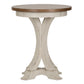 Farmhouse Reimagined - Round Chair Side Table - Antique White / Chestnut Tops
