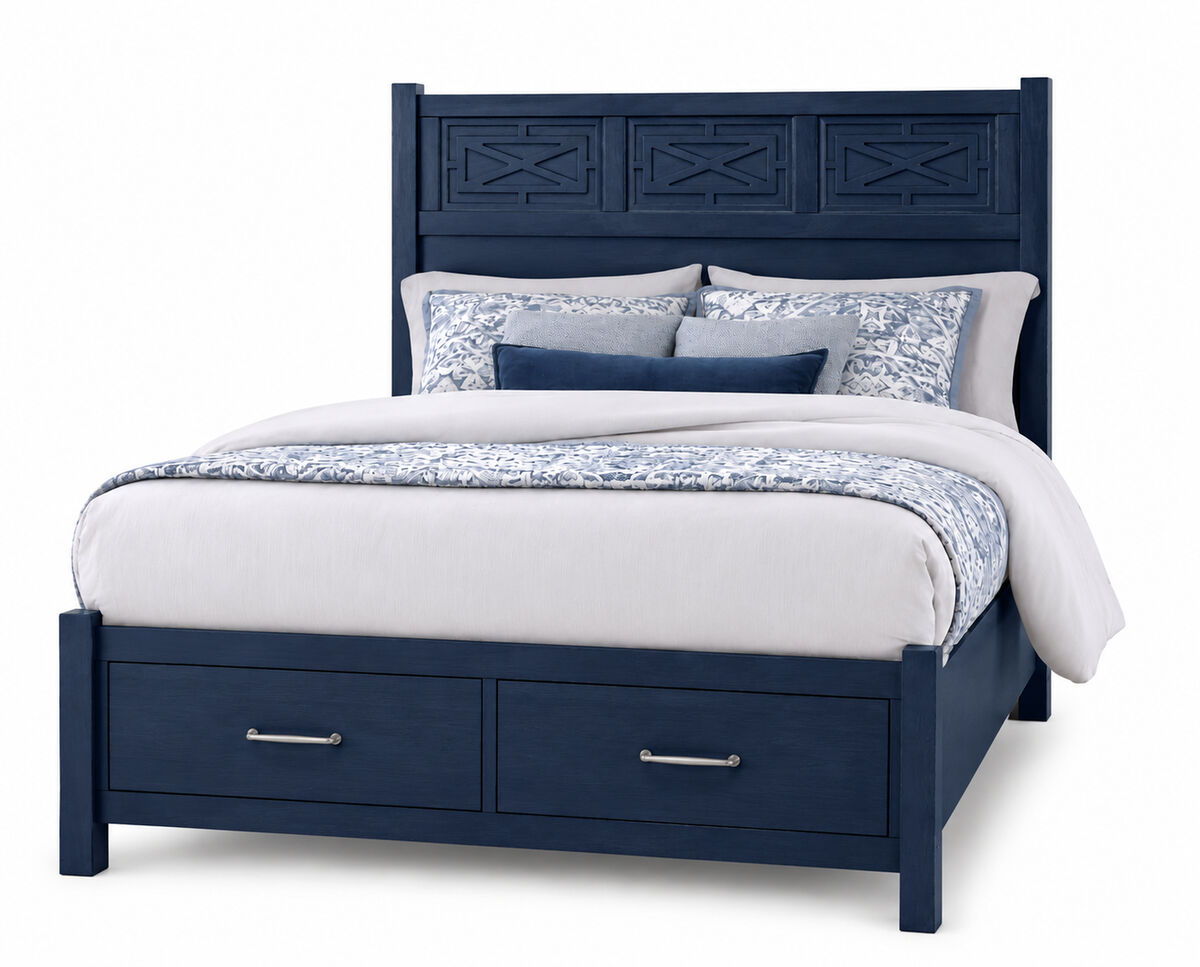 Tide & Timber - King Storage Footboard 6/6 - Luxe Blue Oak