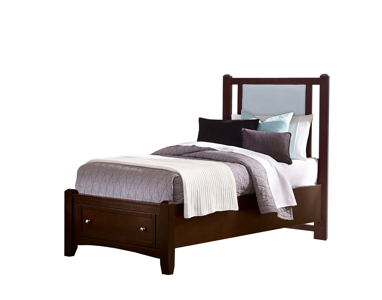Bonanza - Twin Upholstered Headboard Panel - Merlot / Ocean Blue