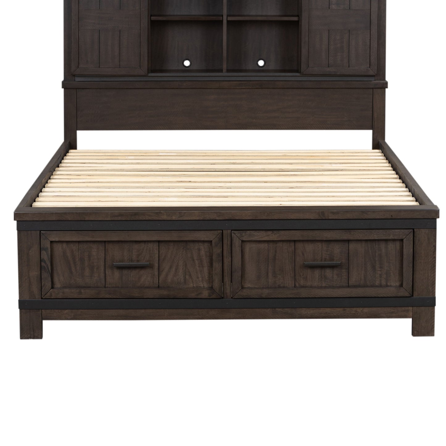 Thornwood Hills - Queen Storage Footboard - Rock Beaten Brown