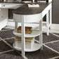Allyson Park - L Writing Desk Top - Wirebrushed White / Charcoal