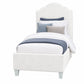 Tide & Timber - Twin Boucle Upholstered Headboard 3/3 - White /Luxe Blue Oak