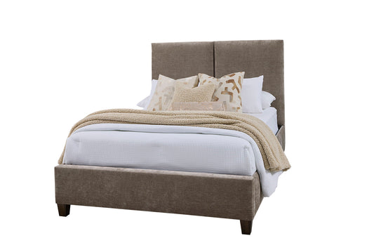 Joinery - Queen / King Upholstered Rails - Brindle Gray / Espresso Oak