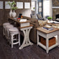 Farmhouse Reimagined - 4 Piece Dining Room Set - Antique White / Chestnut Tops