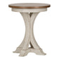 Farmhouse Reimagined - Round Chair Side Table - Antique White / Chestnut Tops