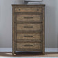 Carolina Park - 5 Drawer Chest - Amber Brown