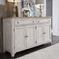 Farmhouse Reimagined - Server - Antique White / Chestnut Tops