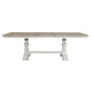 Whitney - Trestle Table Base - Antique Linen / Weathered Gray
