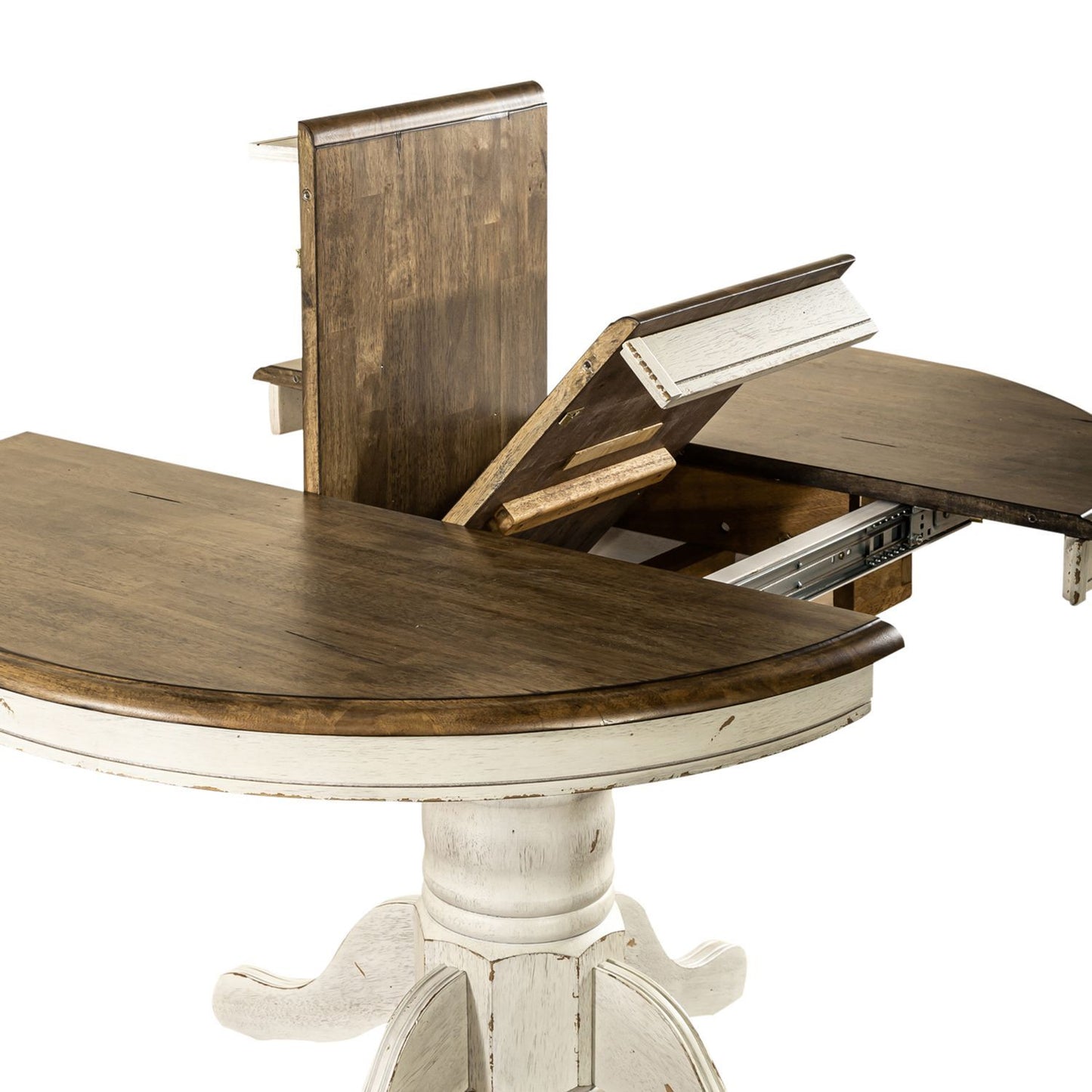 Carolina Crossing - Oval Pedestal Table Top - White / Antique Honey