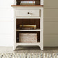 Farmhouse Reimagined - Left Pier Base - Antique White / Chestnut Tops