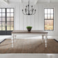 River Place - Rectangular Leg Table - Riverstone White & Tobacco