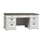 Allyson Park - Jr Executive Desk Base - Wirebrushed White / Charcoal