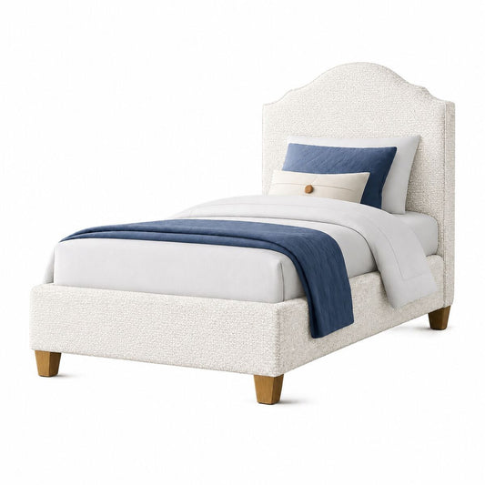 Tide & Timber - Twin Linen Upholstered Headboard 3/3 - Luxe Blue Oak