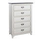 Allyson Park - 5 Drawer Chest - Wirebrushed White / Charcoal
