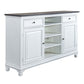 Allyson Park - 68" Highboy TV Console - Wirebrushed White / Charcoal