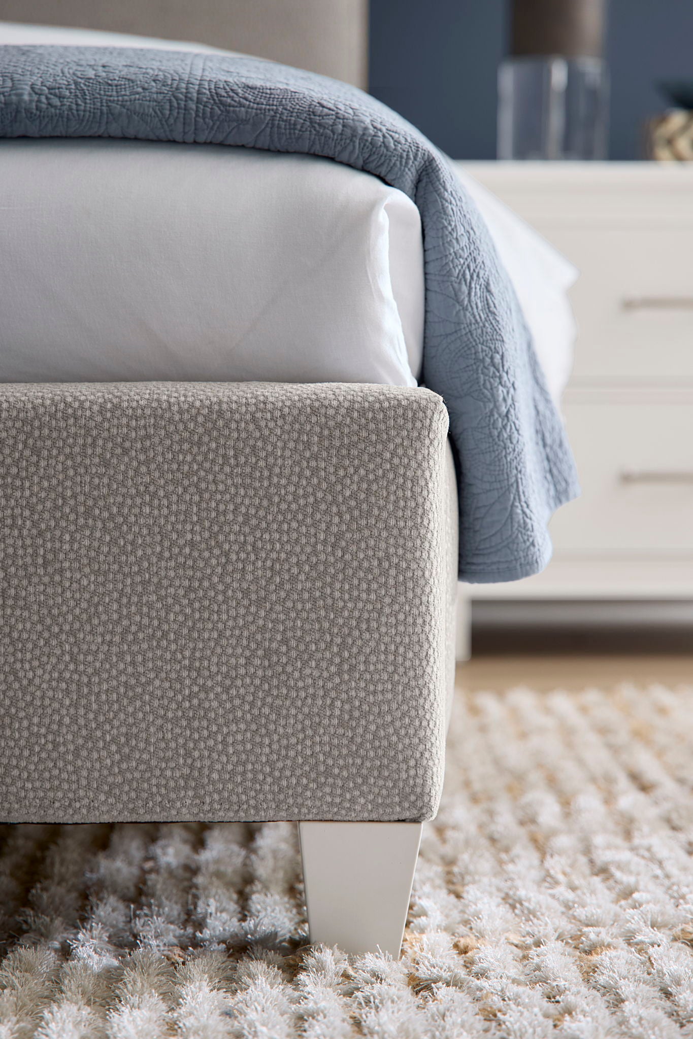 Tide & Timber - Antelope Upholstered Footboard 4/6 - Gray / White Maple