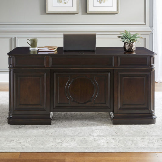 Brayton Manor - Jr Executive Desk - Cognac