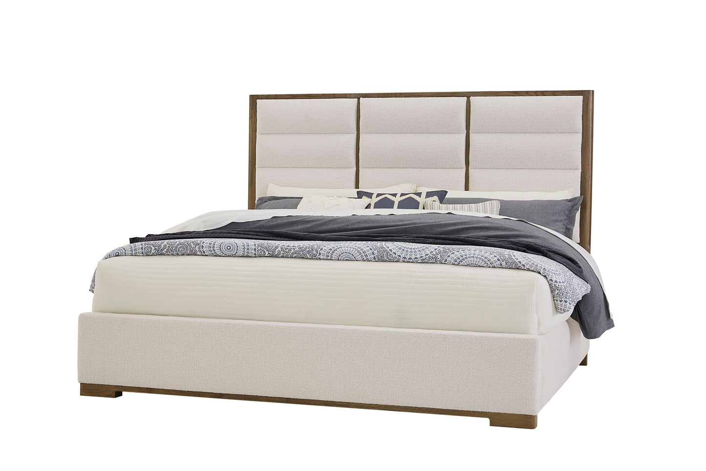 Crafted Oak - Erin's King Upholstered Headboard - White Boucle