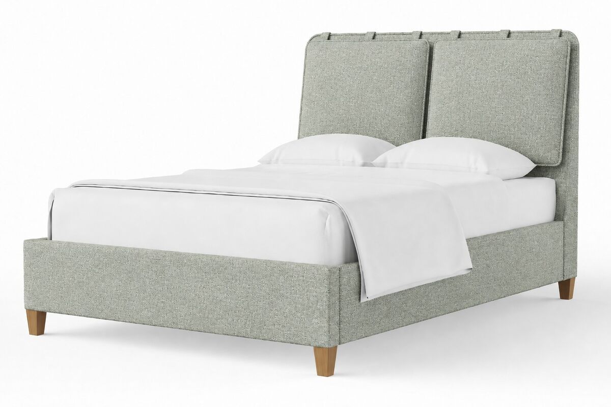 Nordhaven - King Upholstered Headboard 6/6 - Nordic Walnut / Forest Green