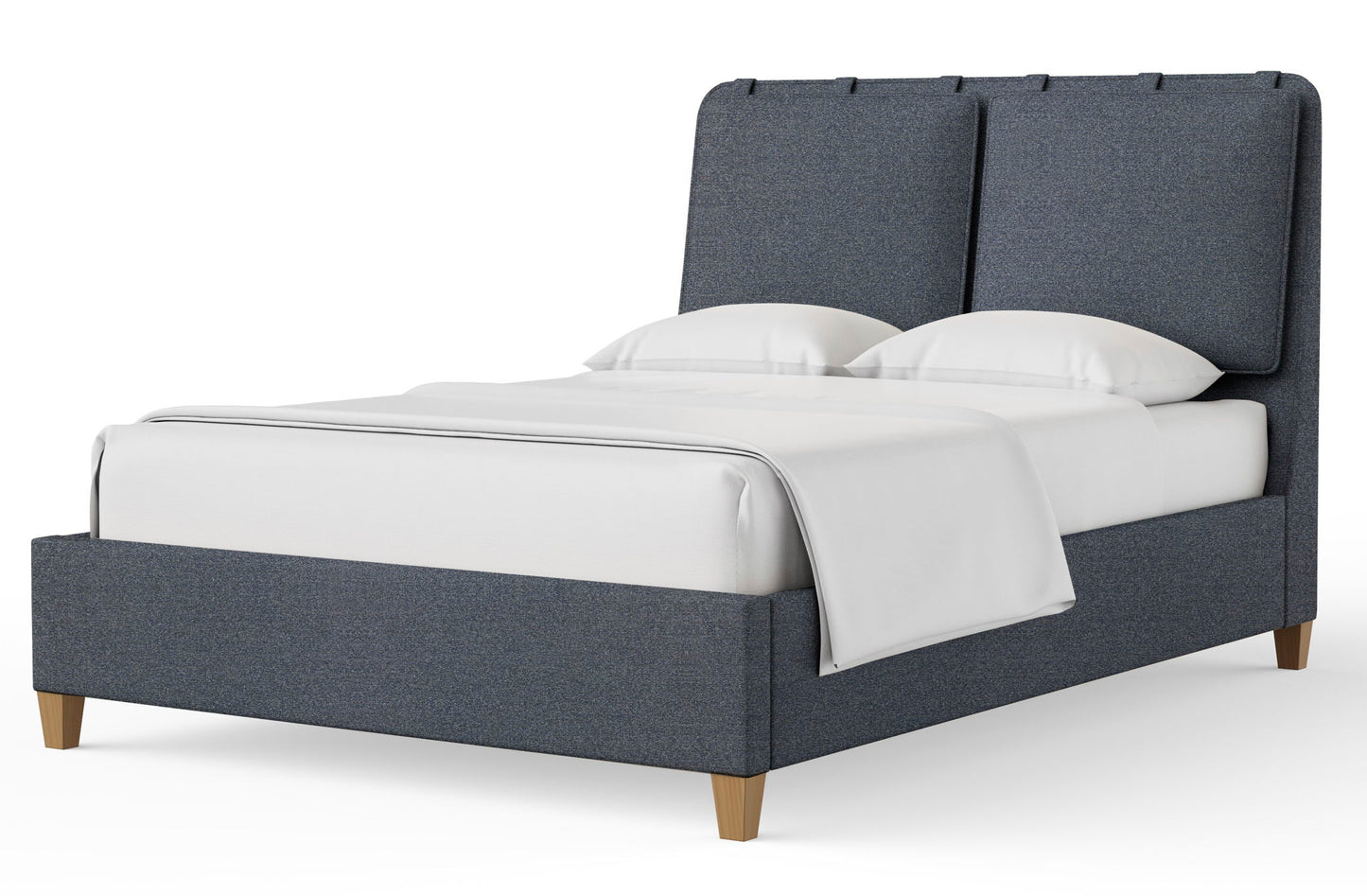 Pure Maple - King Upholstered Footboard - Navy Tweed / Maple Syrup