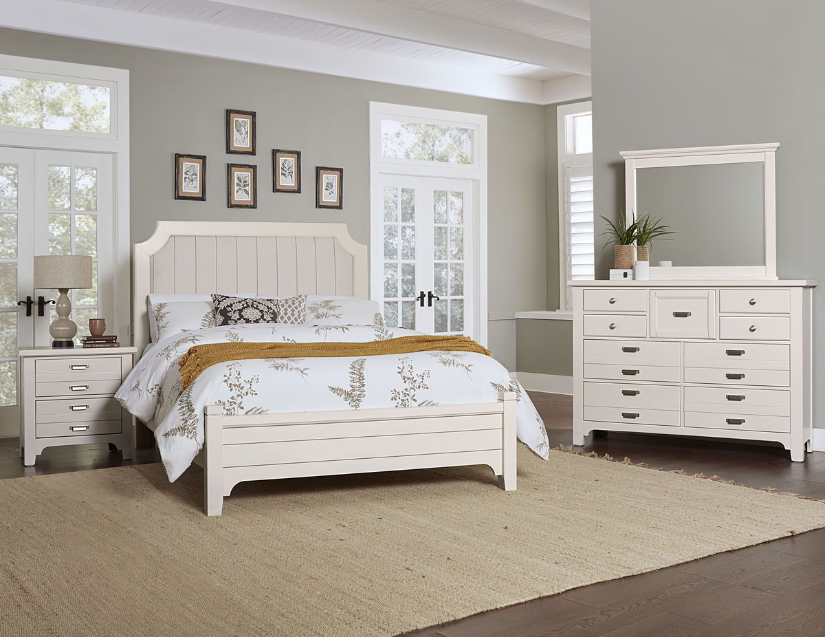Bungalow - King Footboard - Lattice / Soft White