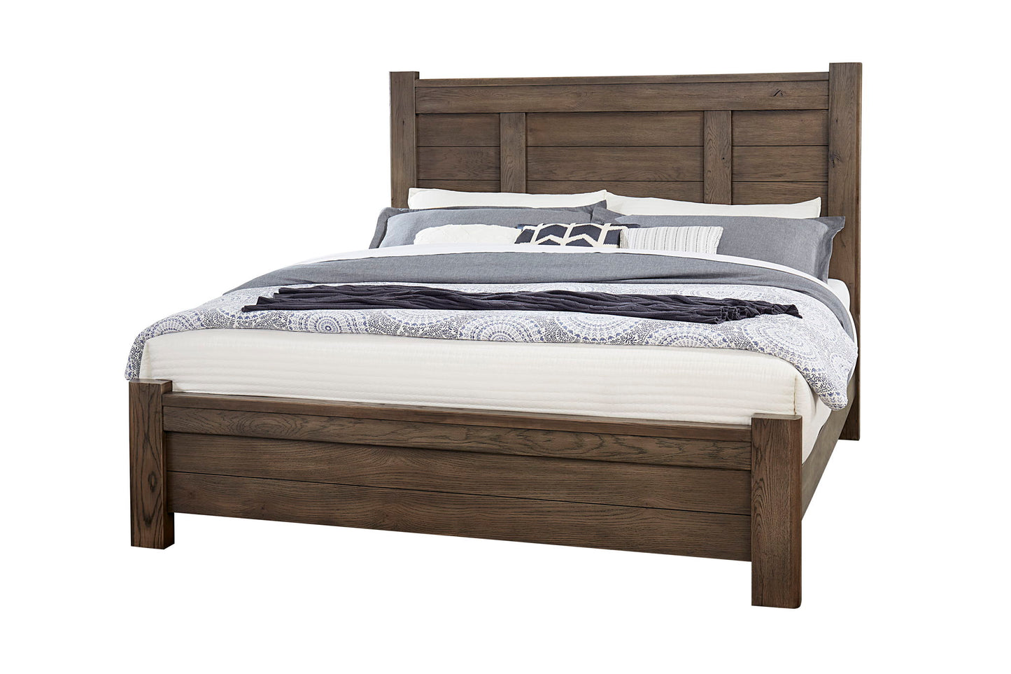 Crafted Oak - Ben's King Post Footboard - Brown Dark