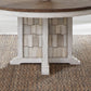 River Place - Round Pedestal Table Base - Riverstone White & Tobacco