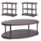 Modern View - 3 Piece Table Set (1 Oval Cocktail Table 2 End Tables) - Gauntlet Gray