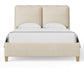 Pure Maple - King Upholstered Headboard - Sandstone / Natural Maple