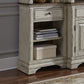Morgan Creek - Left Pier Base - Antique White / Wirebrushed Tobacco Accents