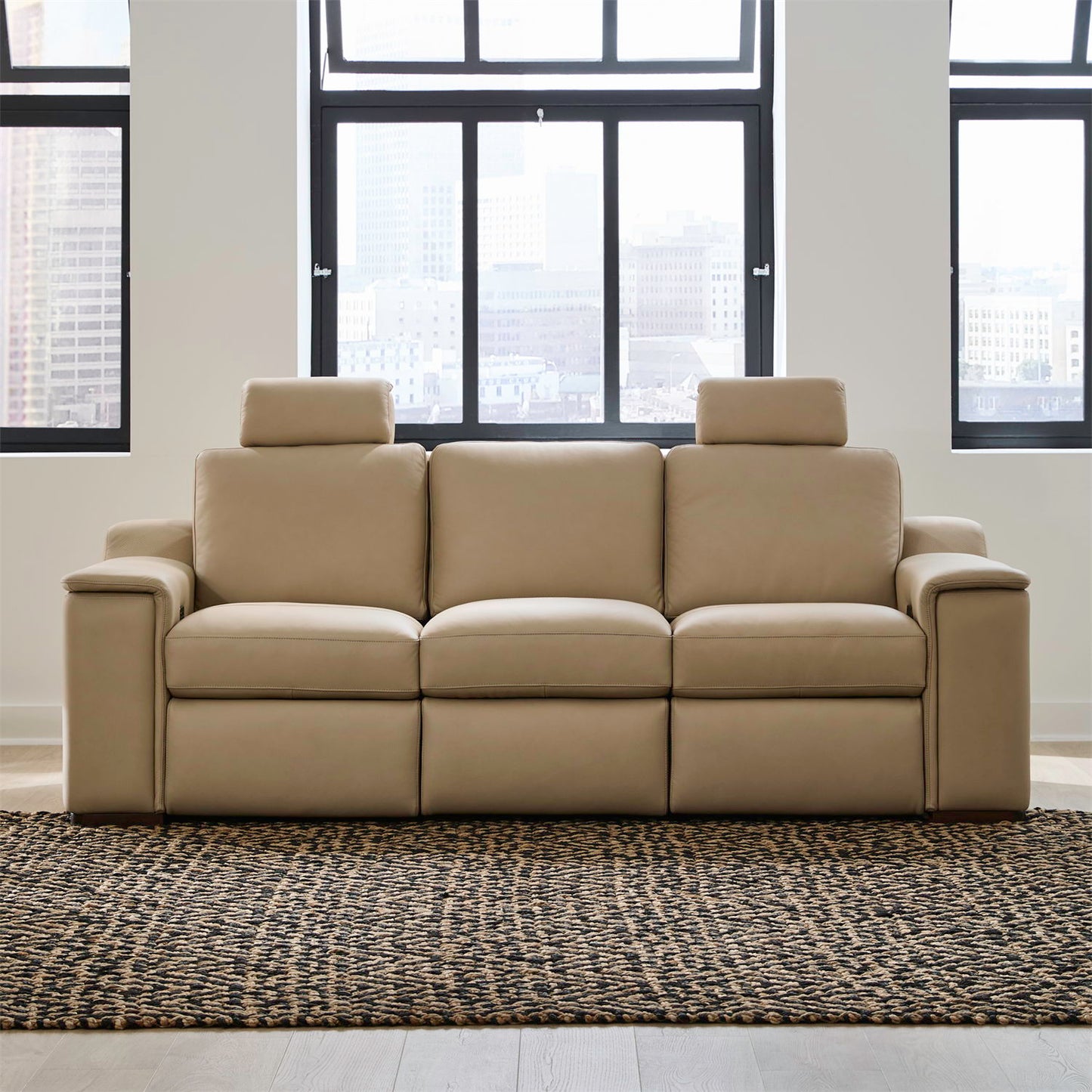 Armon - Sofa With Power Footrest & ZG - Oslo Fawn