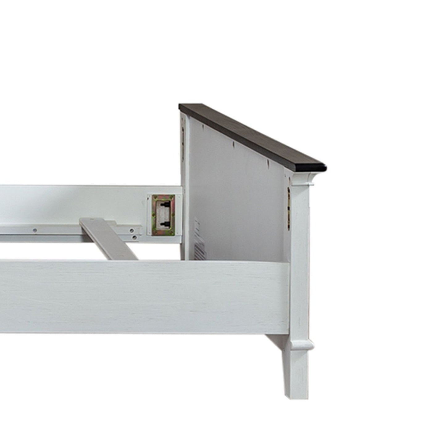 Allyson Park - Full Panel Footboard - Wirebrushed White / Charcoal