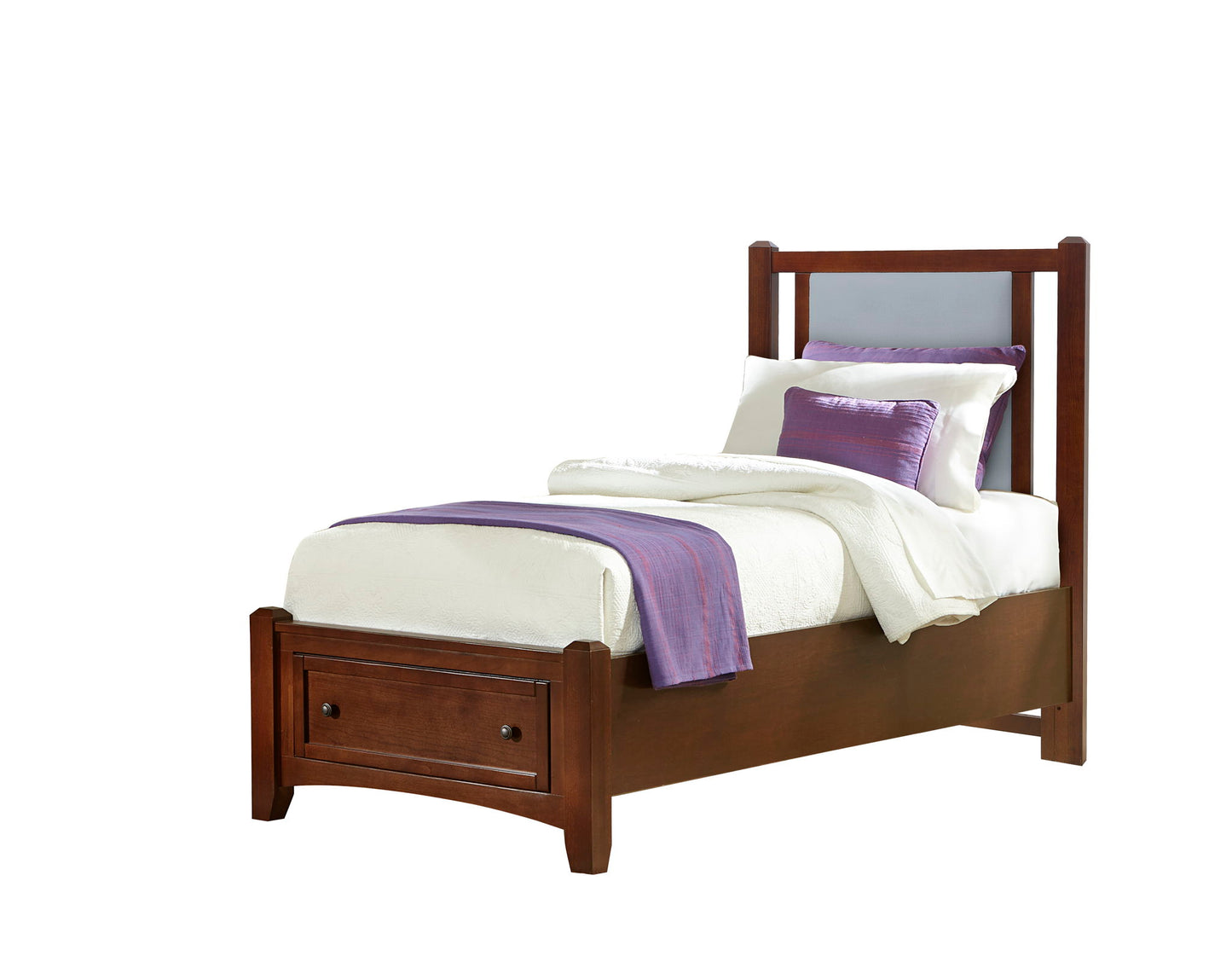 Bonanza - Twin Upholstered Headboard Panel - Cherry / Ocean Blue