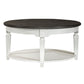 Allyson Park - Round Cocktail Table - Wirebrushed White / Charcoal