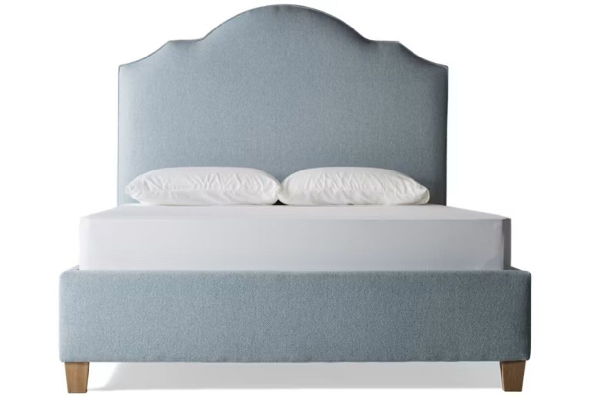 Tide & Timber - Full Upholstered Headboard 4/6 - Ocean Blue / Clear Oak