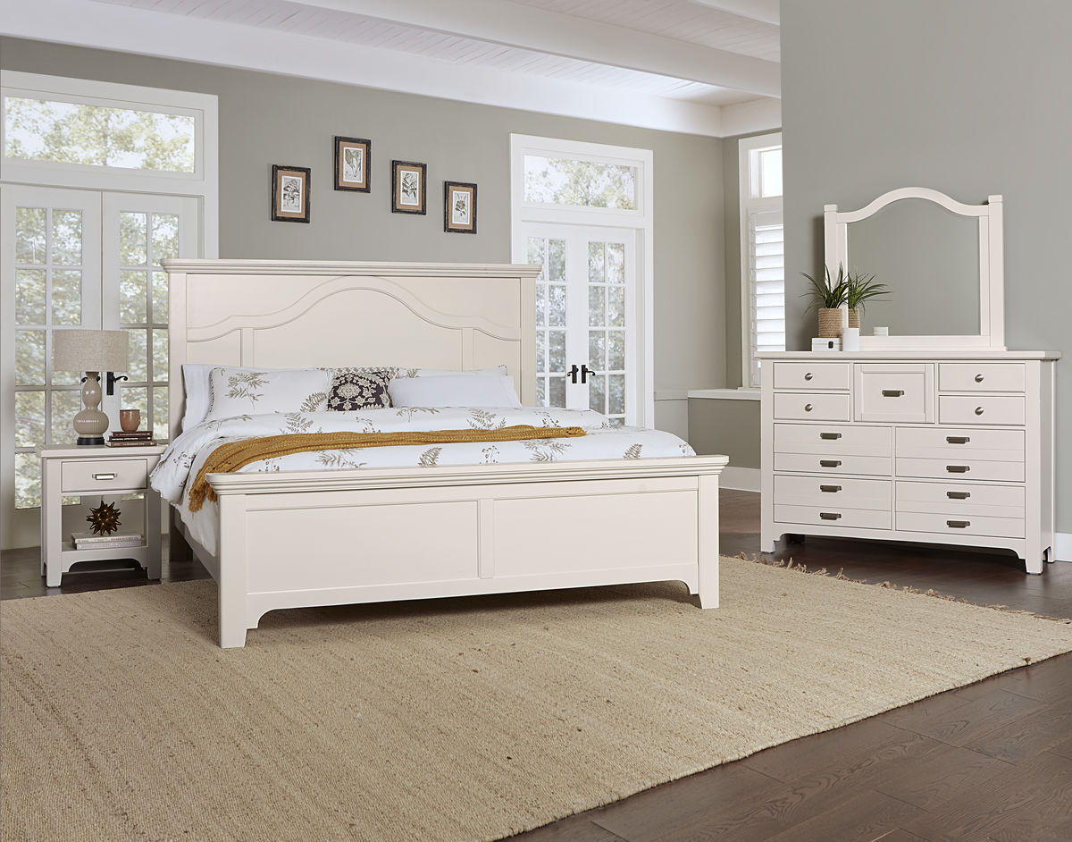 Bungalow - Queen Mantel Footboard - Lattice / Soft White