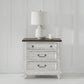 River Place - 3 Drawer Nightstand With Charging Station - Riverstone White & Tobacco