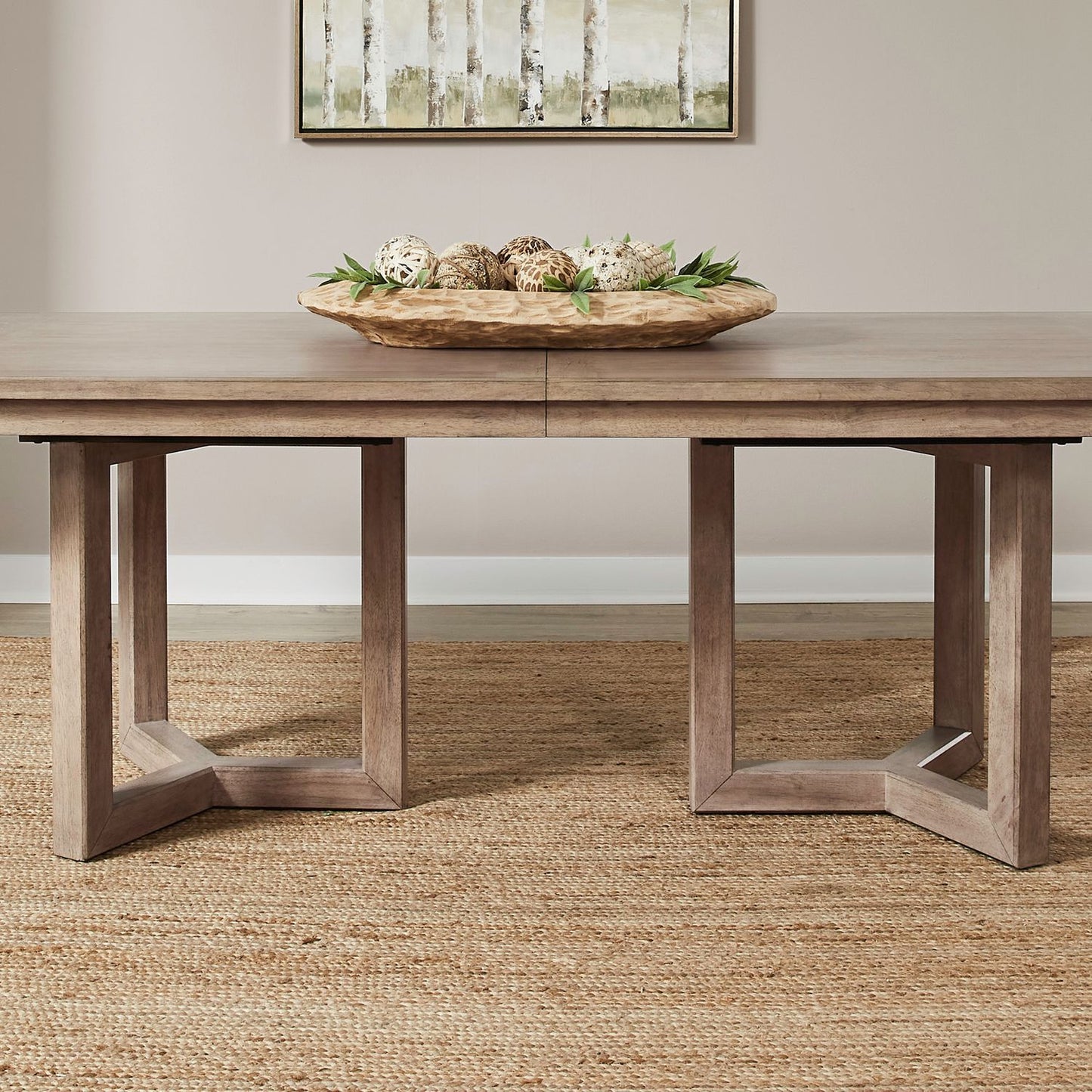 Proximity Place - Double Pedestal Table Base - Barley Buff