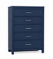 Tide & Timber - Chest 5 Drawer - Luxe Blue Oak