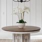 River Place - Round Pedestal Table Top - Riverstone White & Tobacco