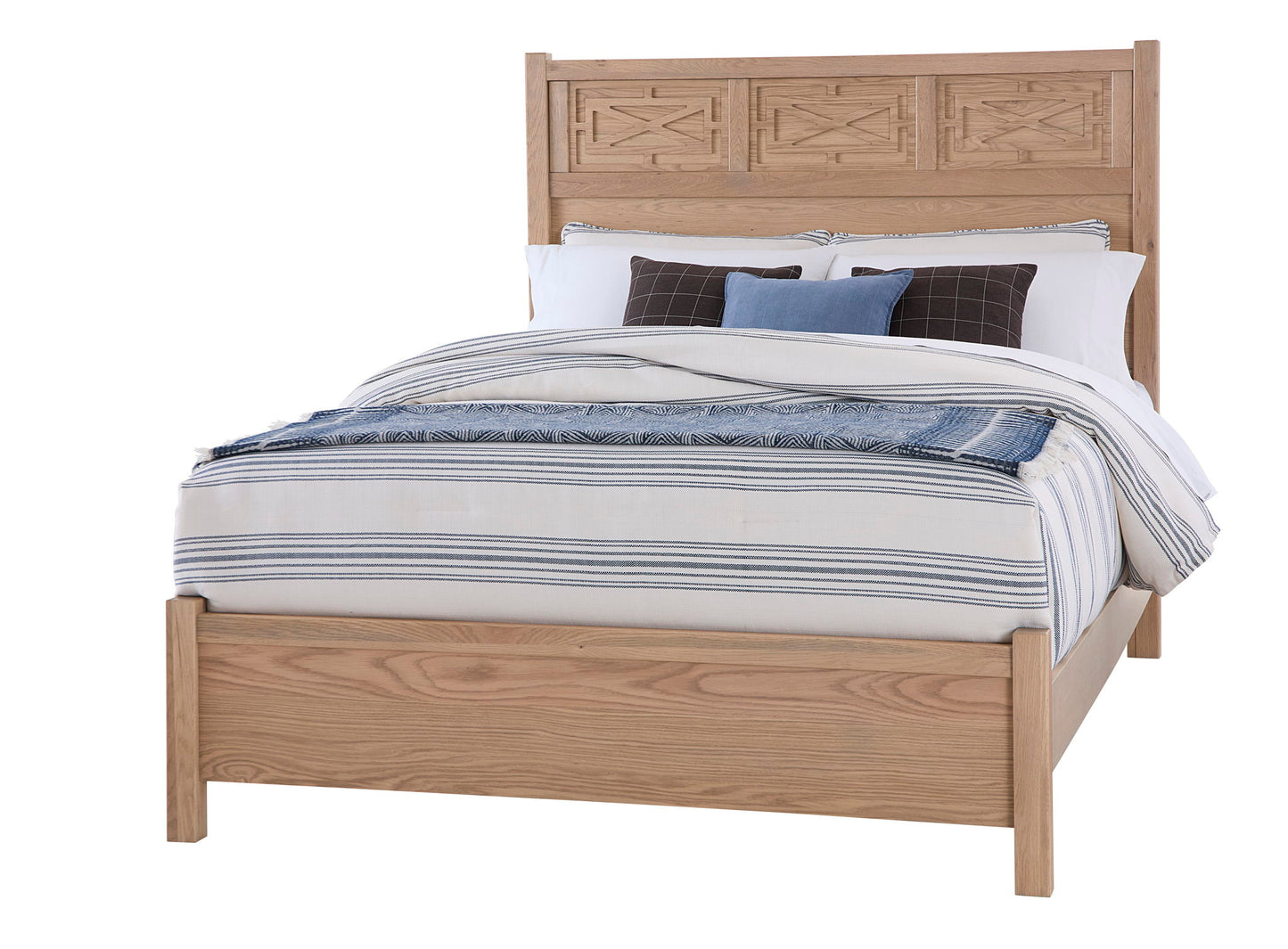 Tide & Timber - King/Queen Fretwork Panel Side Rails And Slats - Clear Oak