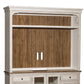 Morgan Creek - Entertainment Hutch - Antique White / Wirebrushed Tobacco Accents