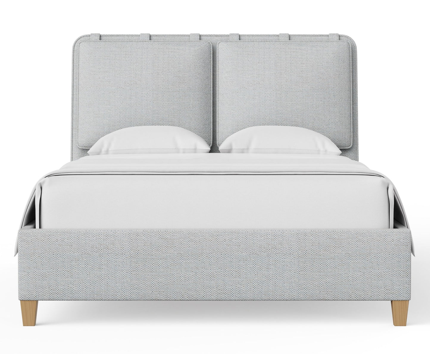 Pure Maple - Queen Upholstered Headboard - Blue Mist / Maple Syrup