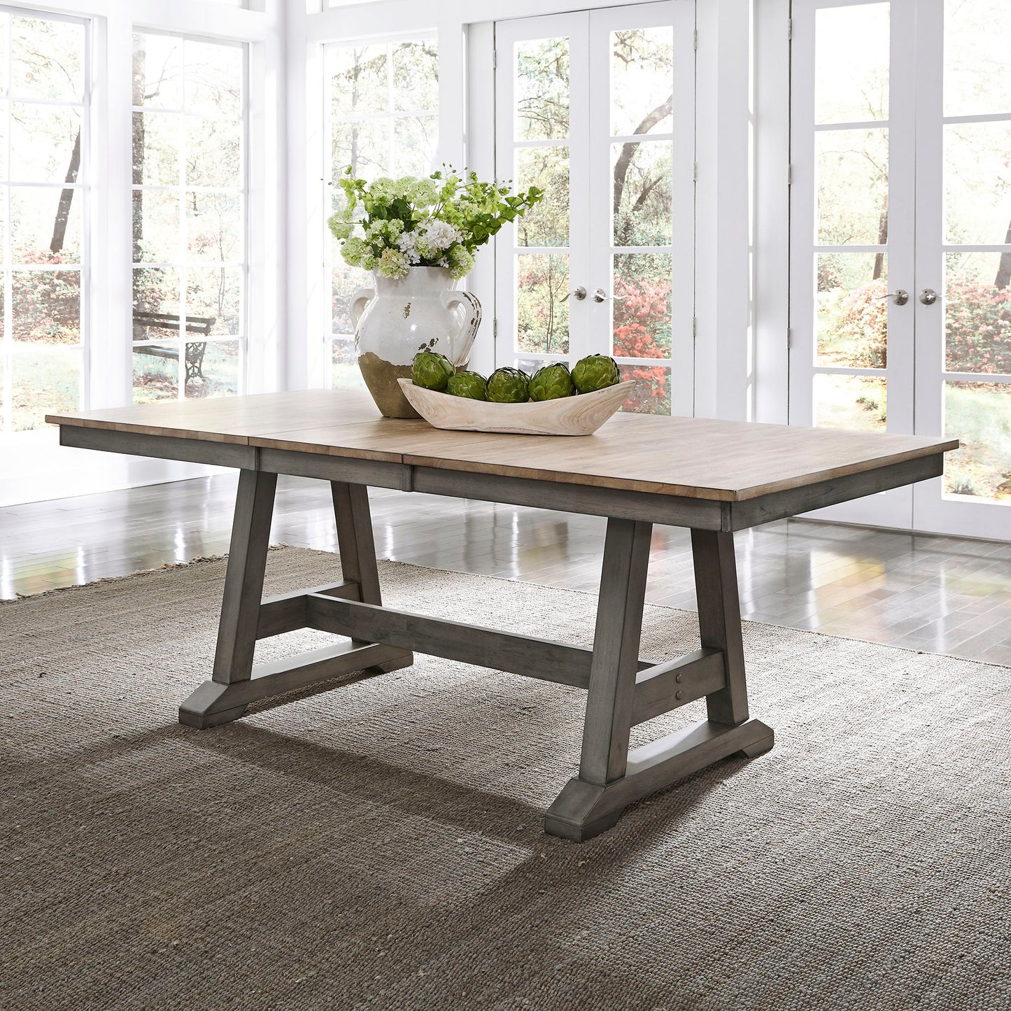 Lindsey Farm - Trestle Table Top - Gray & Sandstone