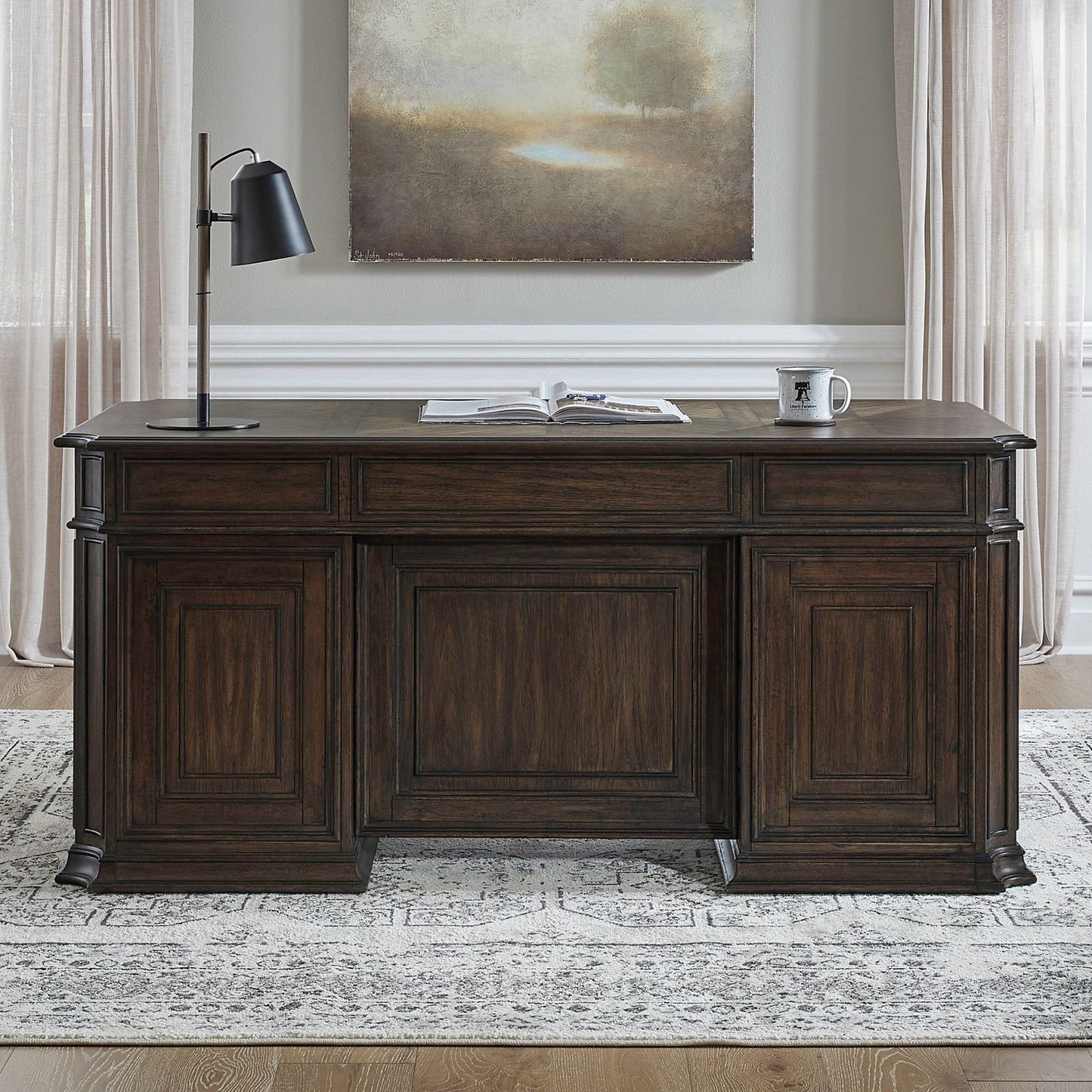 Providence Park - Jr Executive Desk Top - Chateau Brown