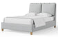 Pure Maple - Queen Upholstered Headboard - Blue Mist / Natural Maple