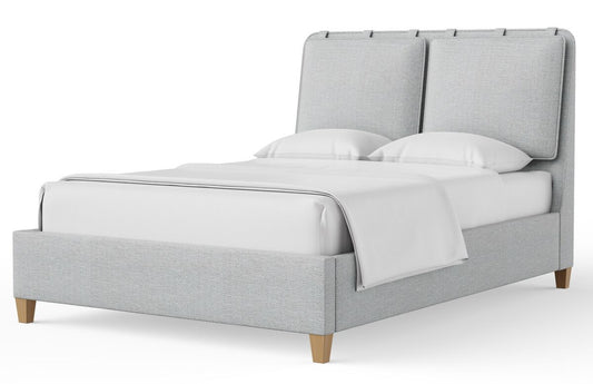Pure Maple - King / Queen Upholstered Rails - Blue Mist / Natural Maple