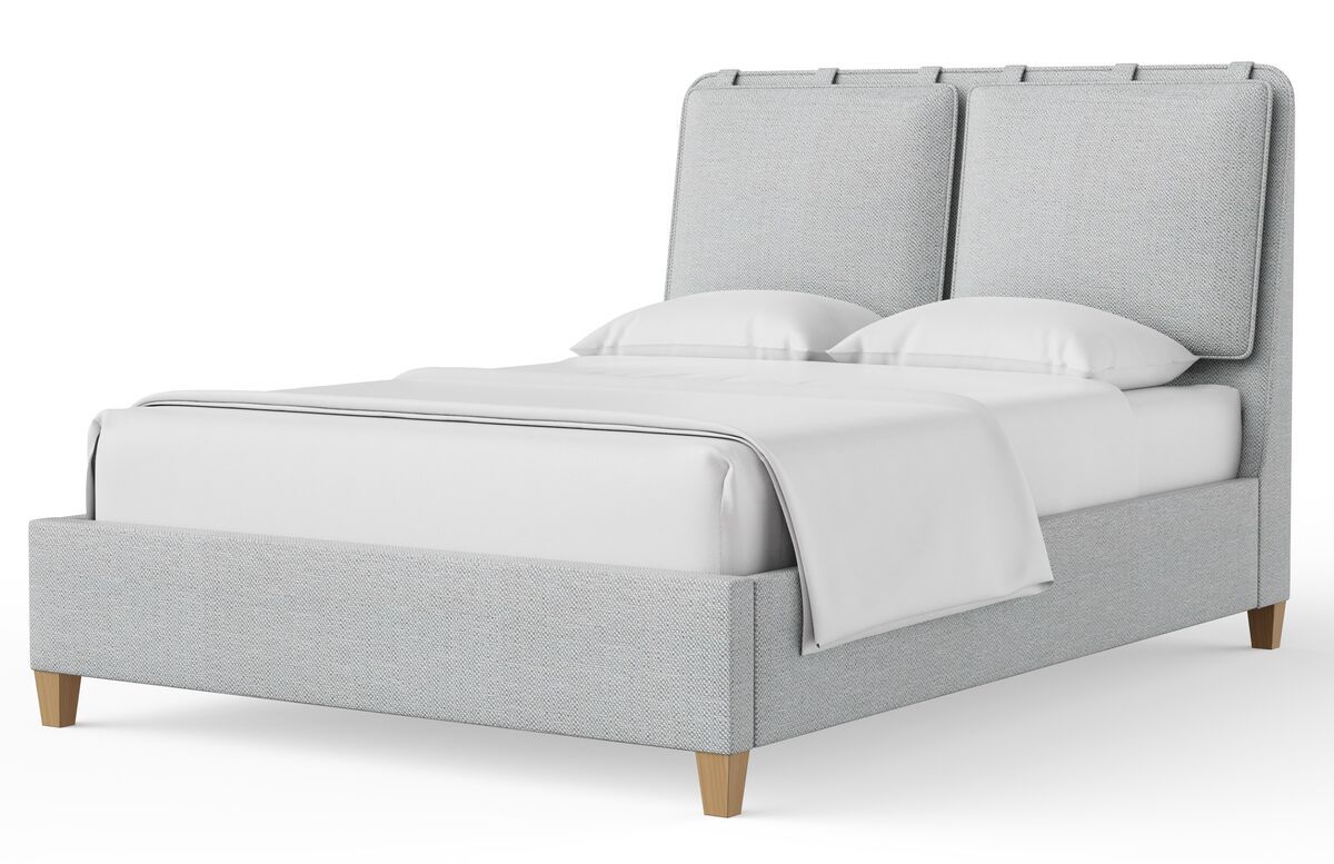 Pure Maple - King Upholstered Headboard - Blue Mist / Natural Maple