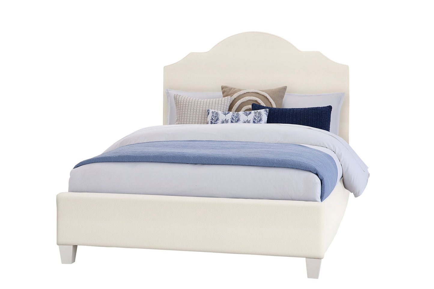 Tide & Timber - Full Upholstery Headboard In Linen Fabric - Soft White Maple