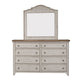 Farmhouse Reimagined - Mirror - Antique White / Chestnut Tops